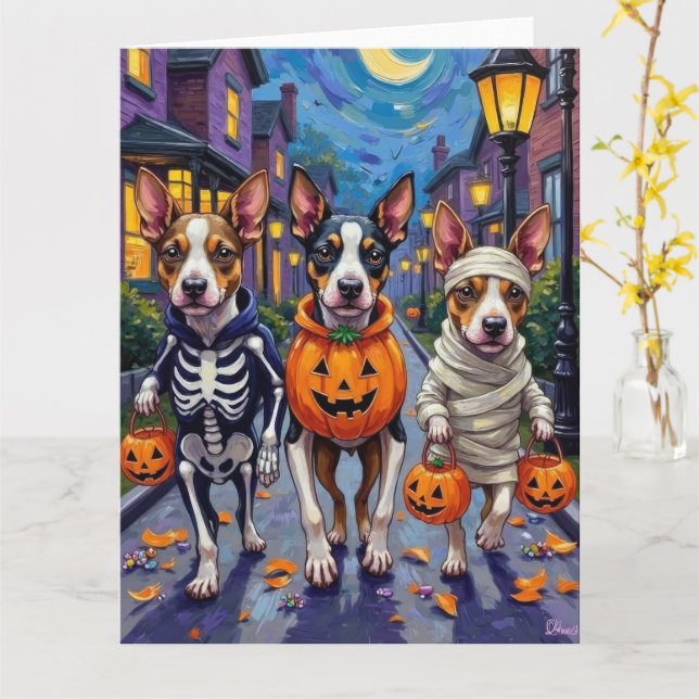 Chesapeake Bay Terrier Dogs Halloween Costumes Card (Yellow Flower)