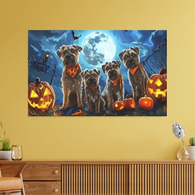 Chesapeake Bay Terrier Halloween Spooky Canvas Print (Insitu(LivingRoom))