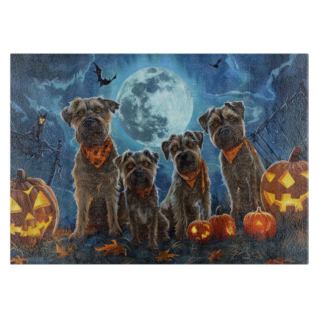 Chesapeake Bay Terrier Halloween Spooky Cutting Board (Front)