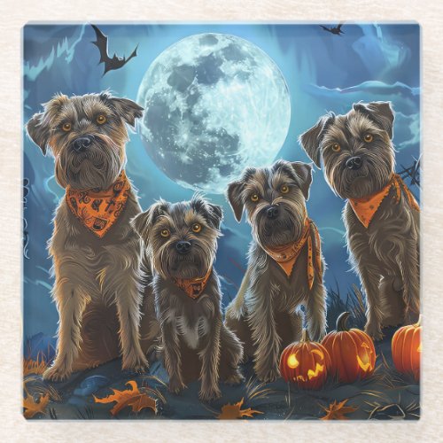 Chesapeake Bay Terrier Halloween Spooky Glass Coaster