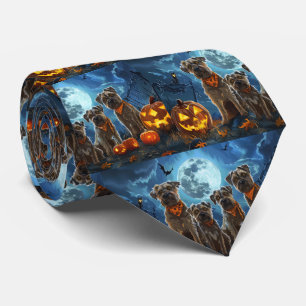 Chesapeake Bay Terrier Halloween Spooky Neck Tie