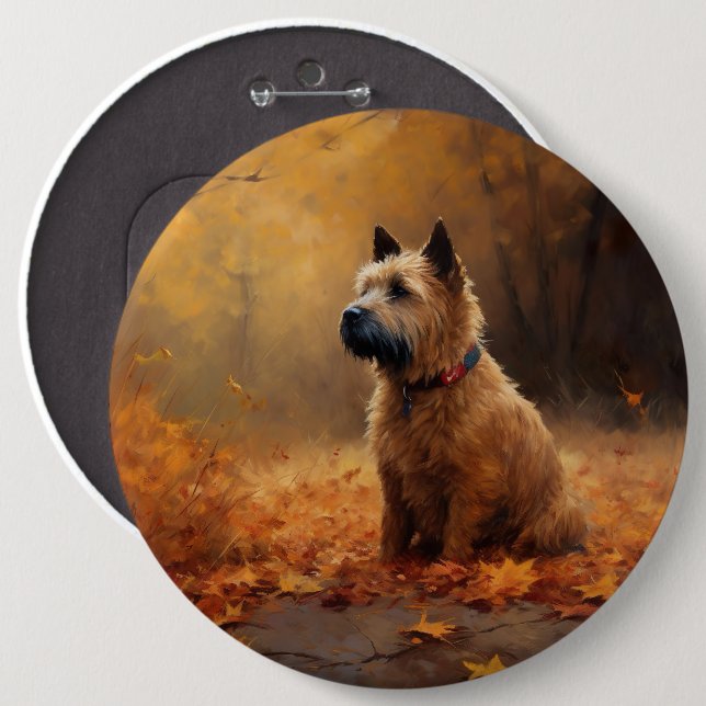 Chesapeake Bay Terrier in Autumn Leave             Button (Front & Back)