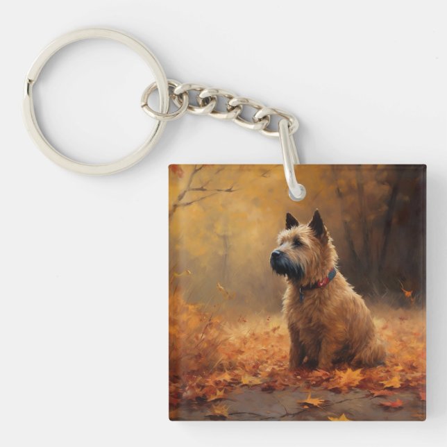 Chesapeake Bay Terrier in Autumn Leave             Keychain (Front)