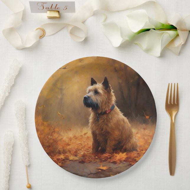 Chesapeake Bay Terrier in Autumn Leave             Paper Plates (Wedding)