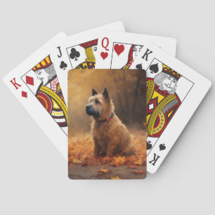 Chesapeake Bay Terrier in Autumn Leave Poker Cards