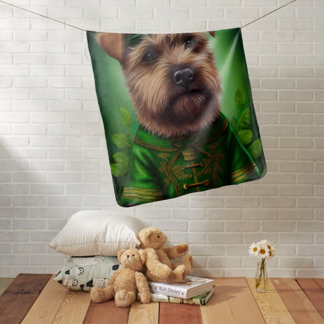 Chesapeake Bay Terrier in St. Patrick's Day Dress Baby Blanket (In Situ)