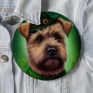 Chesapeake Bay Terrier in St. Patrick's Day Dress Button
