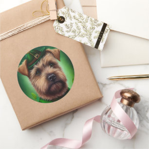 Chesapeake Bay Terrier in St. Patrick's Day Dress  Classic Round Sticker