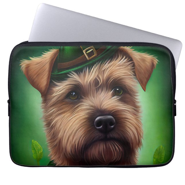 Chesapeake Bay Terrier in St. Patrick's Day Dress Laptop Sleeve (Front)