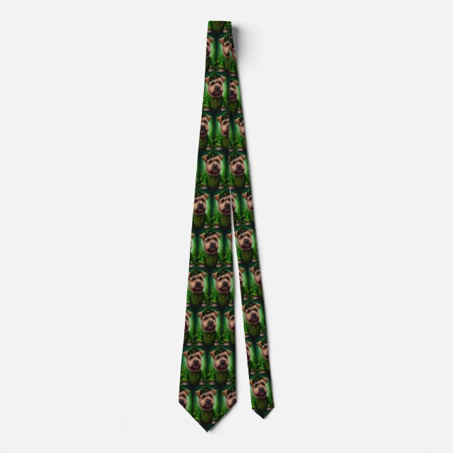 Chesapeake Bay Terrier in St. Patrick's Day Dress Neck Tie (Front)