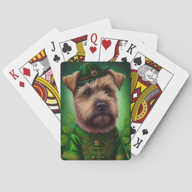 Chesapeake Bay Terrier in St. Patrick's Day Dress Poker Cards (Back)