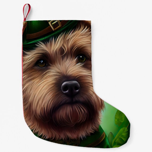 Chesapeake Bay Terrier in St. Patrick's Day Dress Small Christmas Stocking (Front)