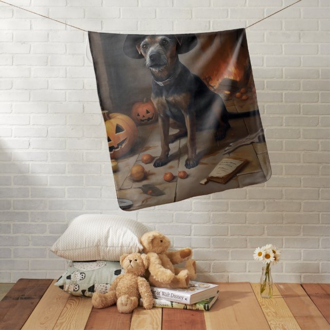 Chesapeake Bay Terrier Pumpkins Halloween Scary  Baby Blanket (In Situ)