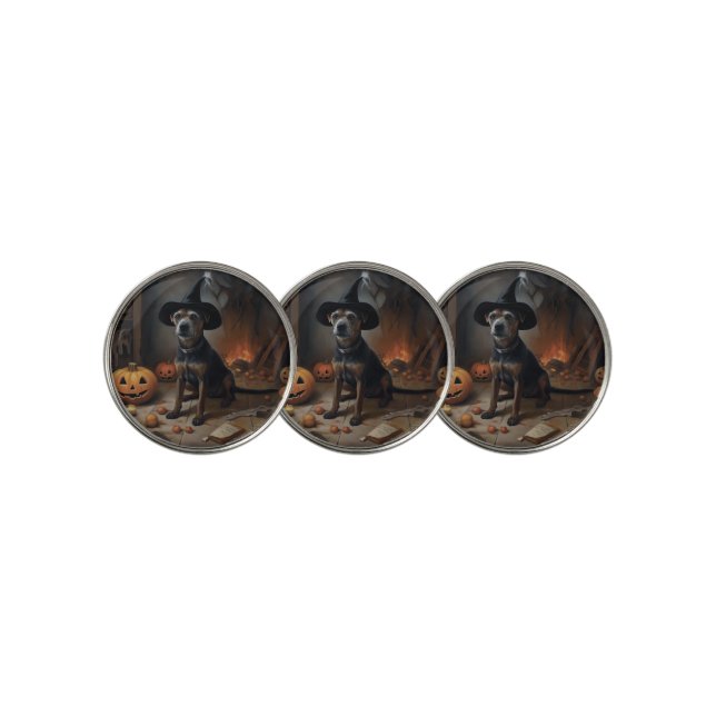 Chesapeake Bay Terrier Pumpkins Halloween Scary  Golf Ball Marker (3 Up)