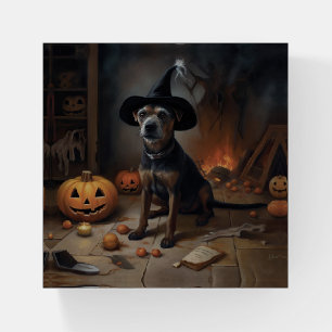 Chesapeake Bay Terrier Pumpkins Halloween Scary  Paperweight