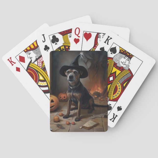 Chesapeake Bay Terrier Pumpkins Halloween Scary  Poker Cards (Back)