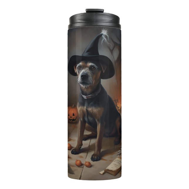 Chesapeake Bay Terrier Pumpkins Halloween Scary  Thermal Tumbler (Front)