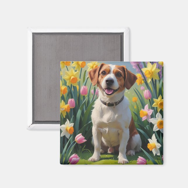 Chesapeake Bay Terrier Spring Flowers Painting Magnet (Front/Back)