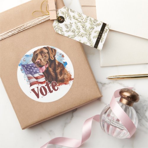 Chesapeake Bay Terrier US Election Vote for Change Classic Round Sticker