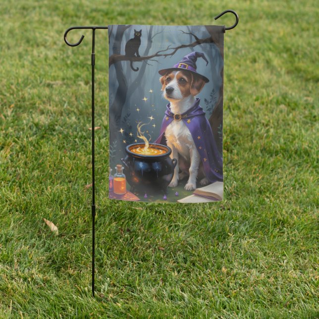 Chesapeake Bay Terrier Whimsical Halloween  Garden Flag (In SItu)
