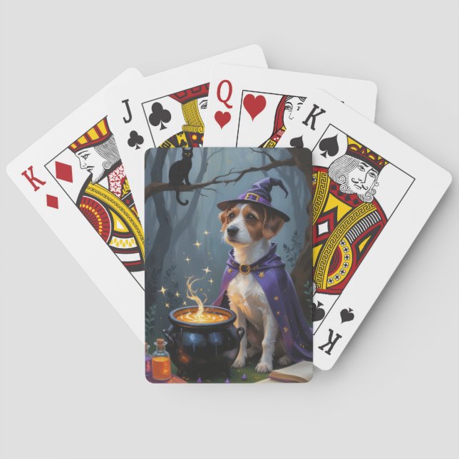 Chesapeake Bay Terrier Whimsical Halloween  Poker Cards (Back)