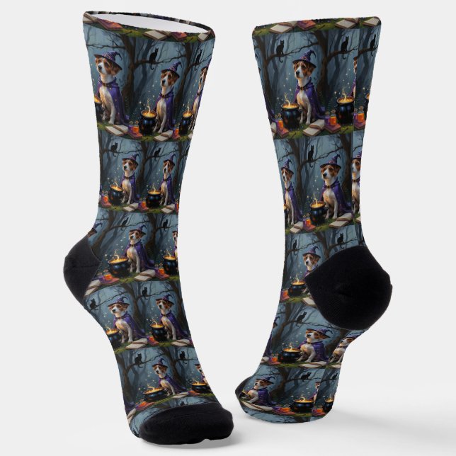 Chesapeake Bay Terrier Whimsical Halloween  Socks (Angled)