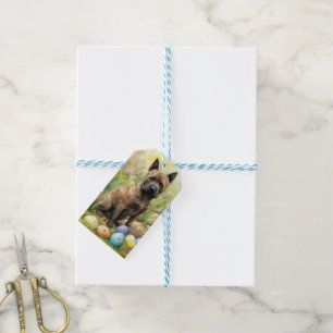 Chesapeake Bay Terrier with Easter Eggs Holiday  Gift Tags
