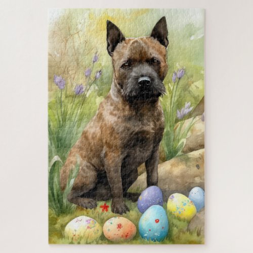 Chesapeake Bay Terrier with Easter Eggs Holiday  Jigsaw Puzzle