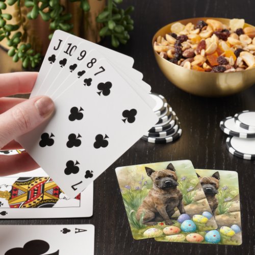 Chesapeake Bay Terrier with Easter Eggs Holiday  Playing Cards