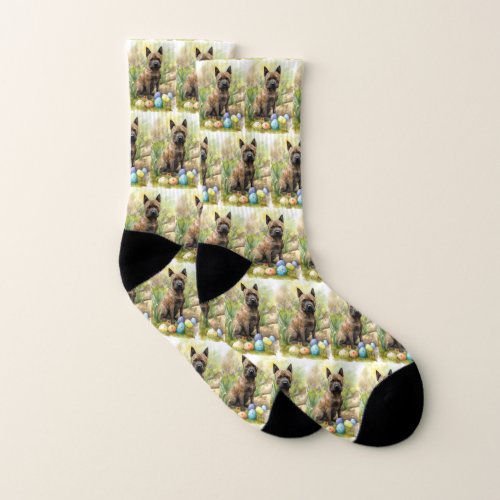 Chesapeake Bay Terrier with Easter Eggs Holiday  Socks
