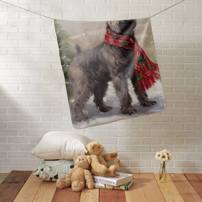 Chesapeake Dog in Snow Christmas Baby Blanket (In Situ)