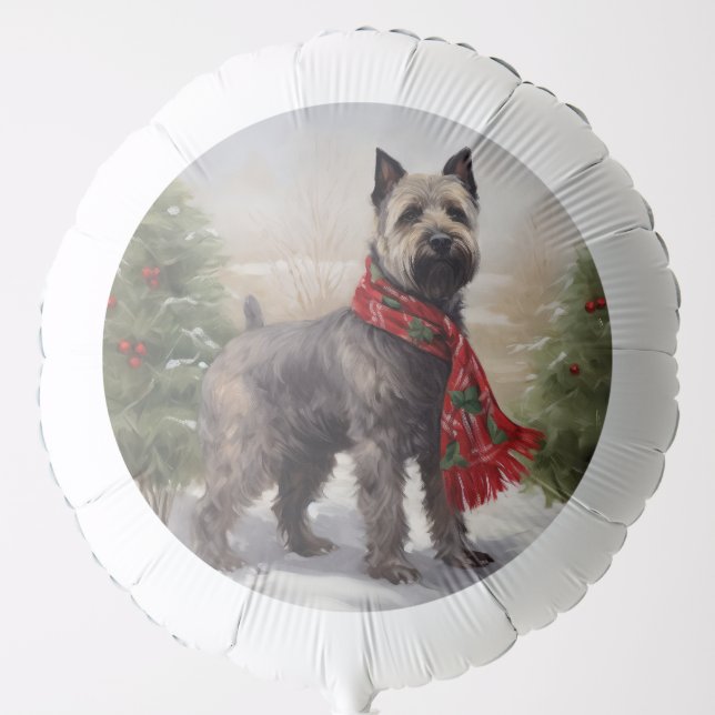 Chesapeake Dog in Snow Christmas Balloon (Front)