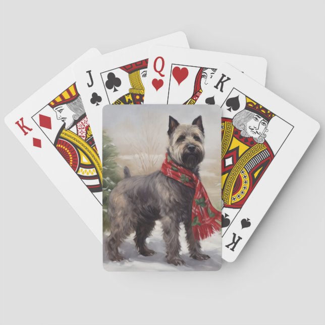 Chesapeake Dog in Snow Christmas Poker Cards (Back)