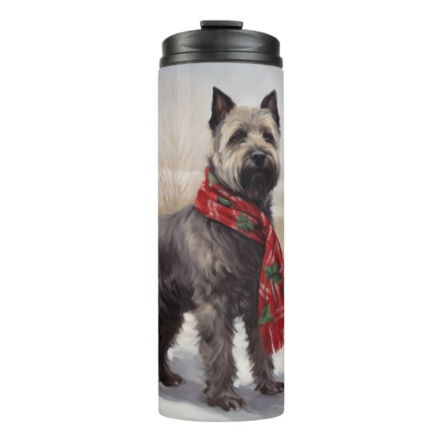 Chesapeake Dog in Snow Christmas Thermal Tumbler (Front)