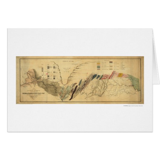 Chesapeake & Ohio Railroad Map 1872 Cards (Front Horizontal)