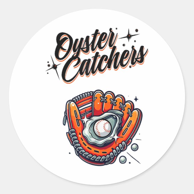 Chesapeake Oyster Catchers Baseball  Classic Round Sticker (Front)
