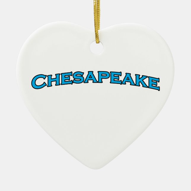 Chesapeake Virginia Arched Text Logo Ceramic Ornament (Front)