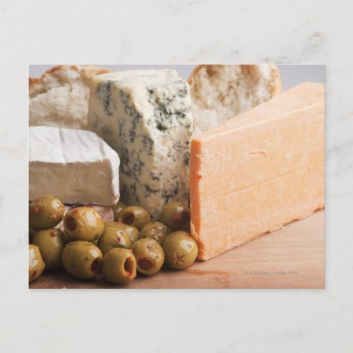 chese and olives postcard