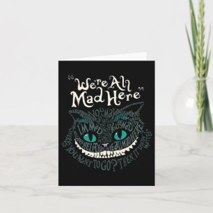 Cheshire Alice Cat We're All Mad Here Wonderland Card