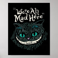 Cheshire Alice Cat We're All Mad Here Wonderland