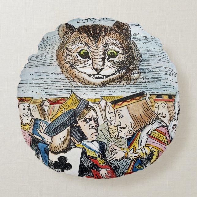 Cheshire Cat, 1865 Round Pillow (Front)