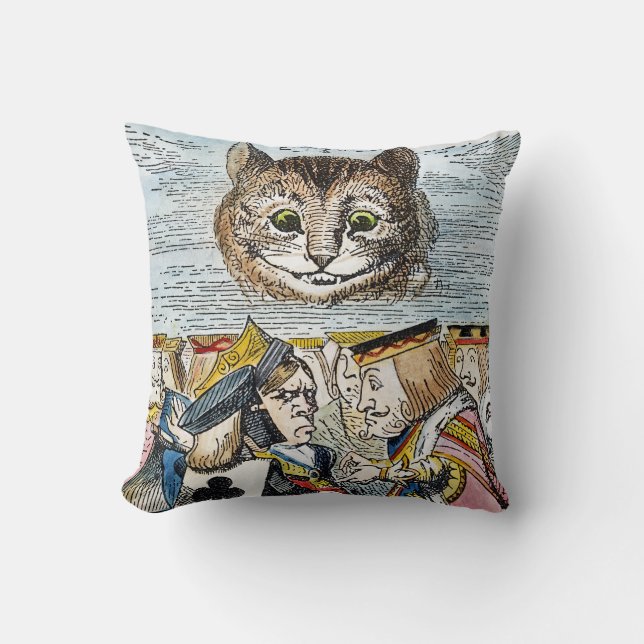 Cheshire Cat, 1865 Throw Pillow (Front)