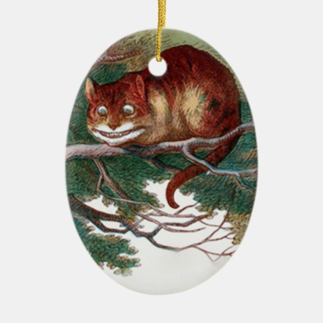 Cheshire Cat 2 Ceramic Ornament (Front)