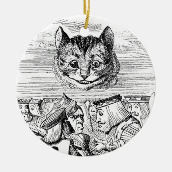 Cheshire Cat Above The Queen Ceramic Ornament by dmorganajonz at Zazzle