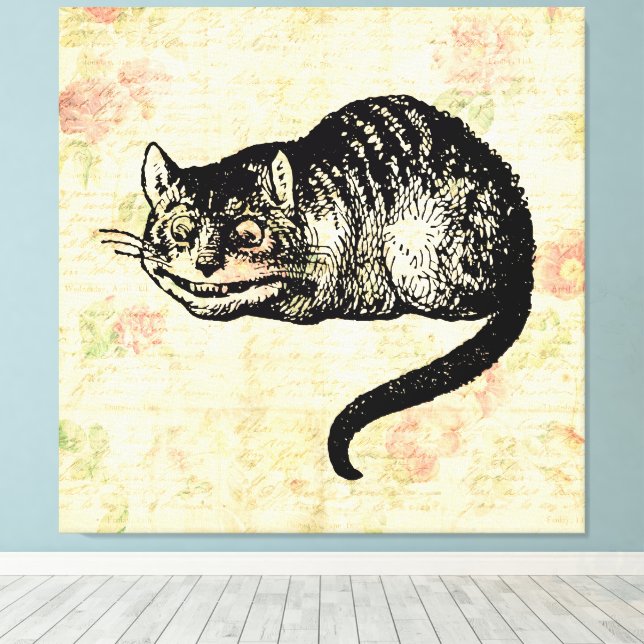 Cheshire Cat Alice in Wonderland Art Illustration Canvas Print Cheshire Cat Alice in Wonderland Art Illustration Canvas Print