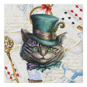 Cheshire Cat Alice in Wonderland Faux Canvas Print