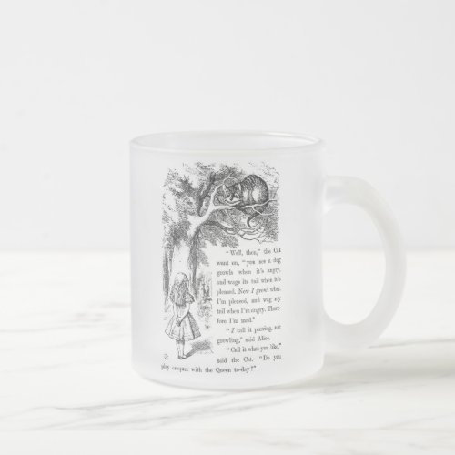 Cheshire cat   Alice in Wonderland  Frosted Glass Coffee Mug