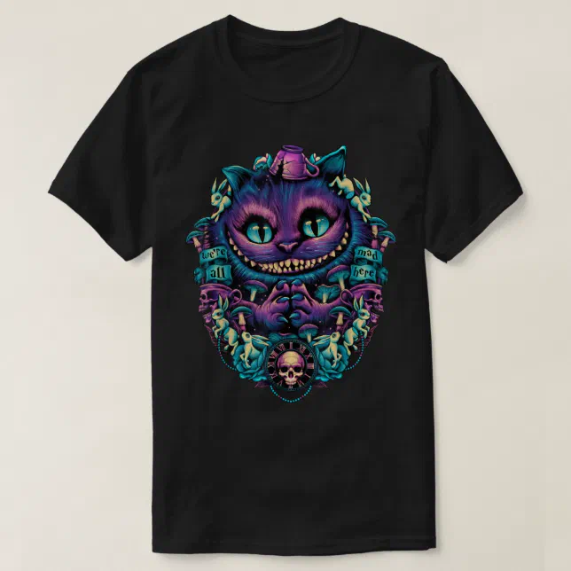 Cheshire Cat Alice in Wonderland Graphic T-Shirt | Zazzle