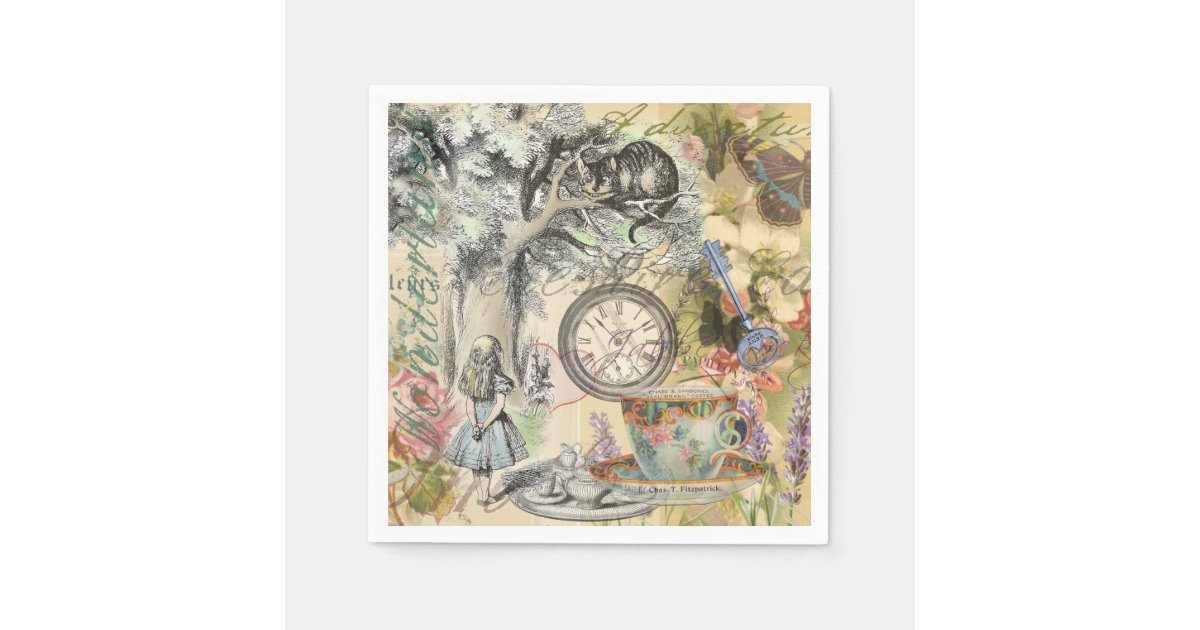Cheshire Cat Alice In Wonderland Paper Napkins Zazzle Com