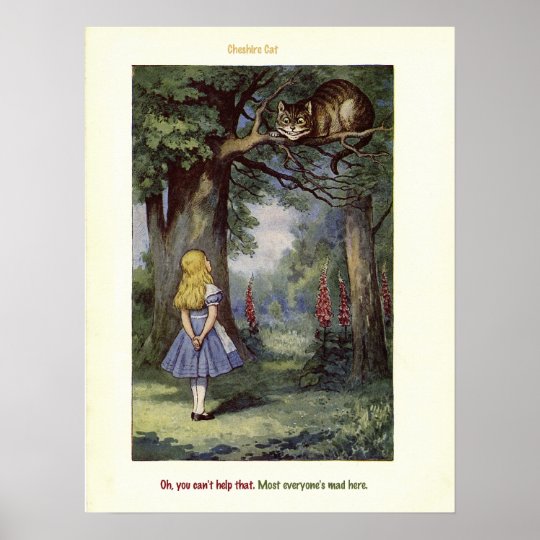 Cheshire CAT Alice in Wonderland print | Zazzle.com